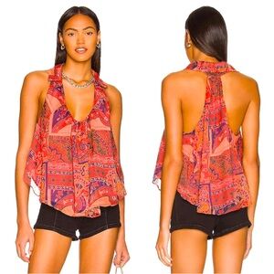 NWOT New Free People Strawberry Tank in Meadow Combo Size S
